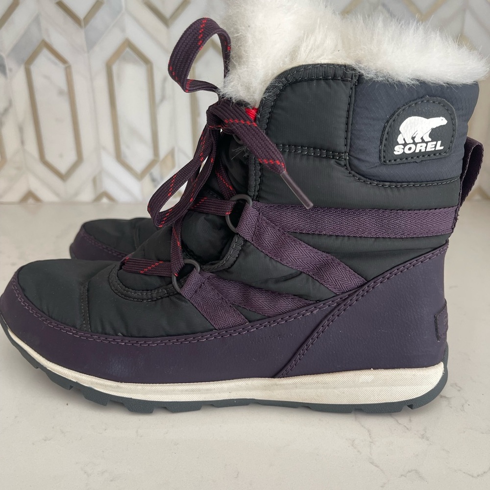 Sorel Whitney Short Lace Dark Plum Womens Boot Size 9 Insulated Snow - Picture 5 of 11